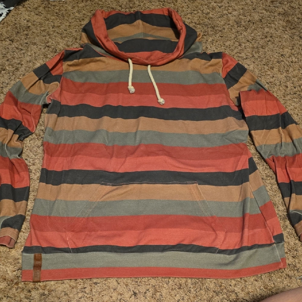 Ampersand Ave Cowl Neck Sweatshirt | Used/New Condition | Multi-color Stripes